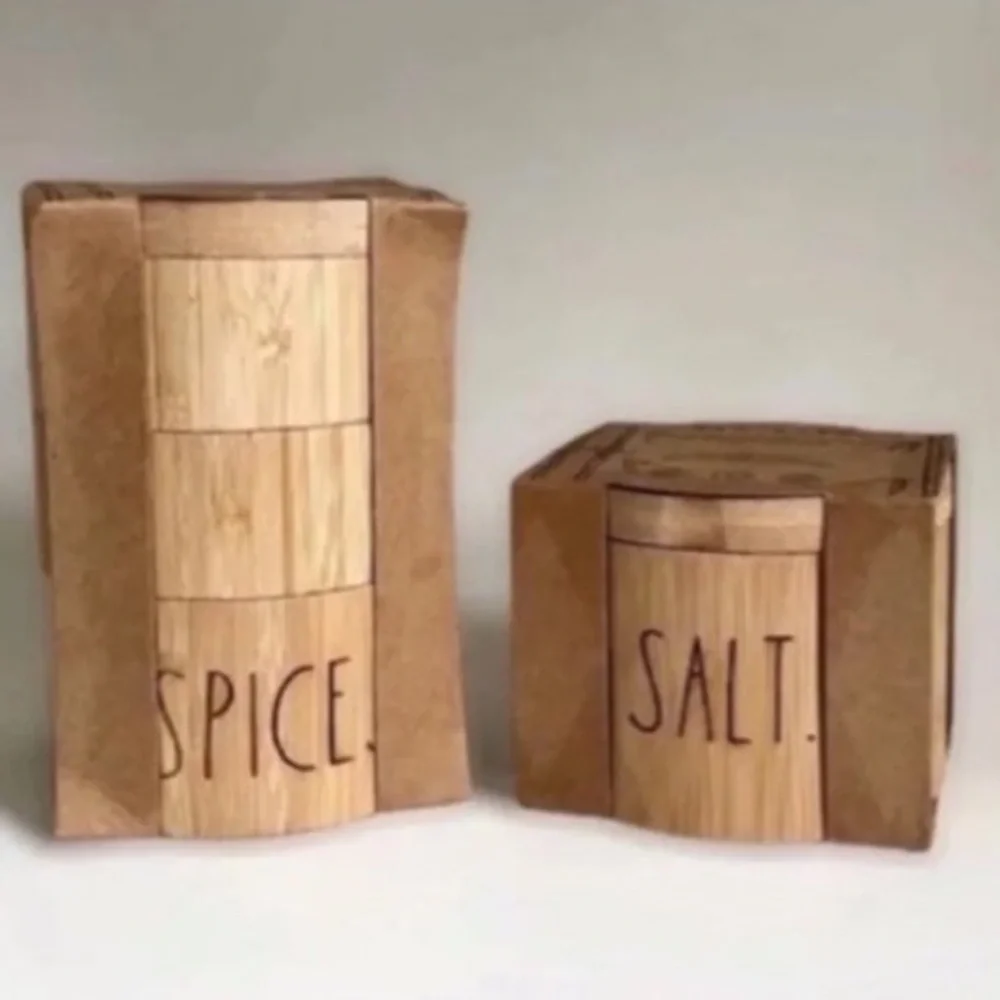 Rae Dunn Bamboo Spice & Salt Cellar Kitchen Home